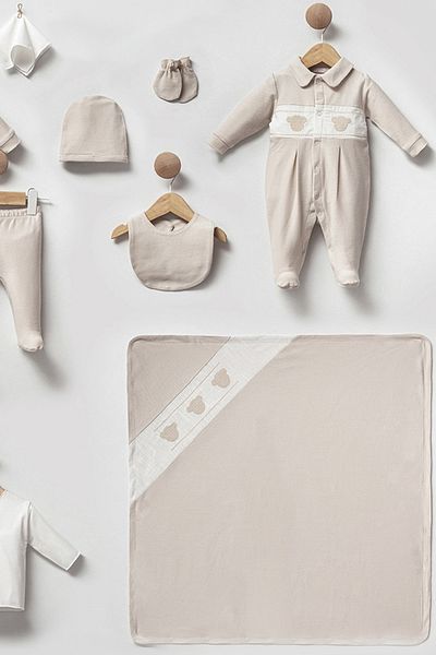 Cassiope Three Teddy Newborn Set of 10 Baby Boy with Gift Box Hospital Release
