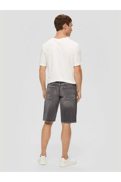 s.Oliver Men's mid-rise denim shorts, Regular fit, Dark grey