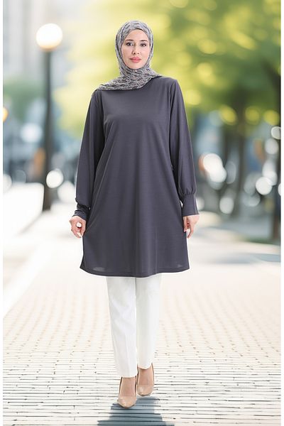 sefamerve Basic Tunic 1120-08 Ανθρακί