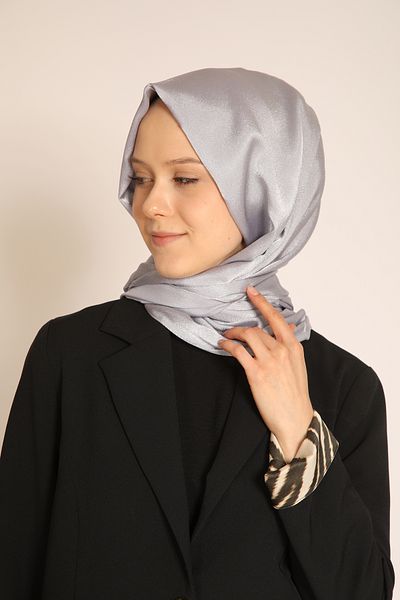 Dia Vela Akel Plain Aura Light Gray Shawl