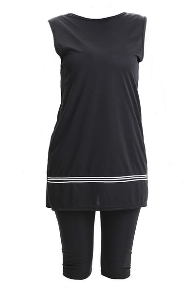 sefamerve Sleeveless Pool Swimsuit 2502-01 Black