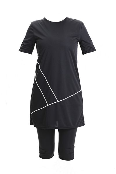 sefamerve Short Sleeve Pool Swimsuit 2501-01 Black