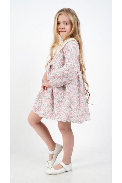 Çocuksan Baby&Kids Wear Φόρεμα για κορίτσια - Μακρυμάνικο, βολάν, Vintage σχέδιο, casual και γιορτινό φόρεμα
