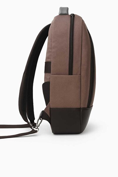 başkent çanta حقيبة ظهر قماشية باللون البني مع حجرة للكمبيوتر المحمول مقاس 15.6 بوصة 8683255013296