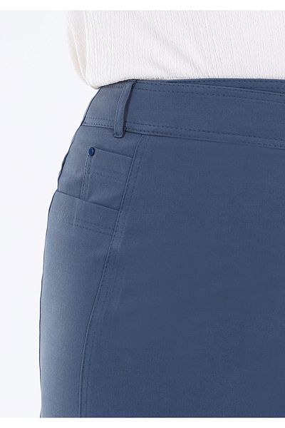 Guzella Amvelop Midi Skirt with Pleat and Button Detail