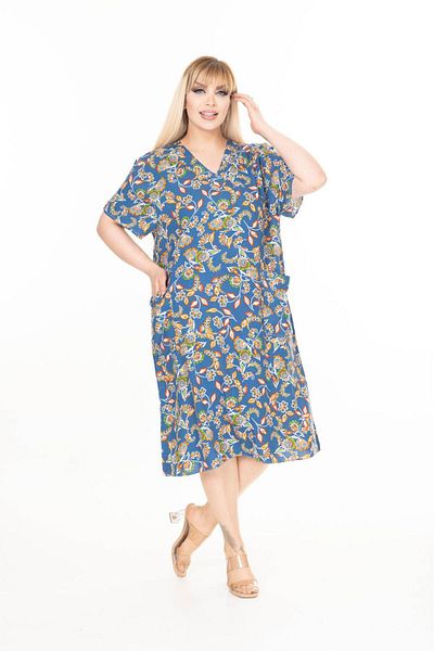 mervemoda Rochie rochie de vară cu mâneci scurte, lungime scurtă, țesute de vară, mărime mare