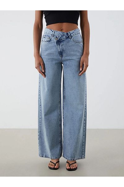 LC Waikiki LCW Jeans Indigo Baggy Fit Pantaloni de damă