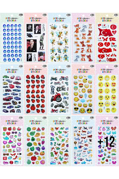 VİVA Puti Shine Embossed Sticker 50 Color Chart