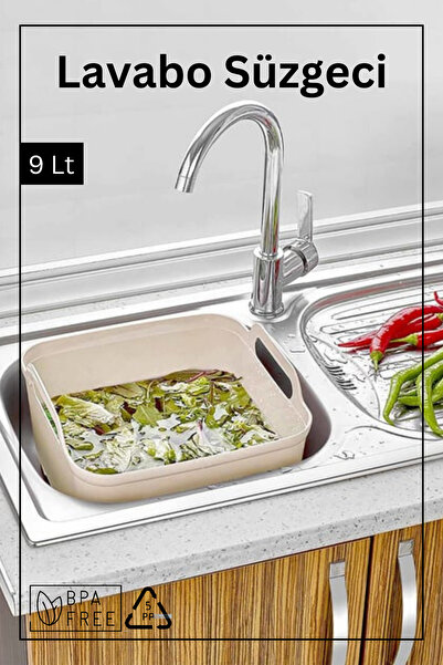 Espas Home Pratik Lavabo Süzgeci 9 Lt / Koyu Krem