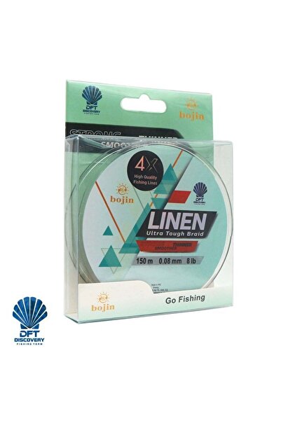 DFT خيط صيد من الكتان من بوجين 4X، 0.08 مم، 150 متر، أخضر