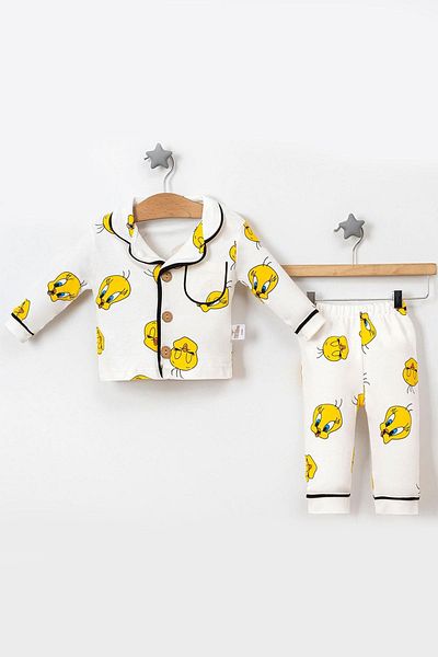 Çocuksan Baby&Kids Wear Baby Girl Chick Patterned Long Sleeve Cotton Pajama Set