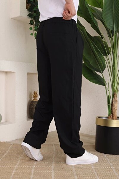 Asil Acar Home Men's Elastic Waist Pleated Baggy Pants