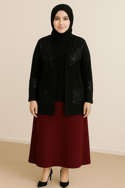 CNG MODA Stylish Cardigan with Pockets and Scale