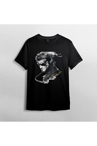 Pixxa Metal Gear Solid - Solid Snake Unisex 100% Cotton Crew Neck T-Shirt Model 2
