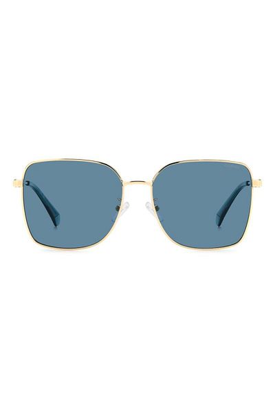 Polaroid Women's Sunglasses PLD 4158 /G/S/X OGA/C3, Gold, Rectangular, 58 mm