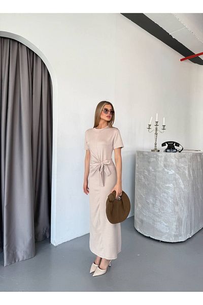 soBasic Modal Fabric Dress with Side Tie