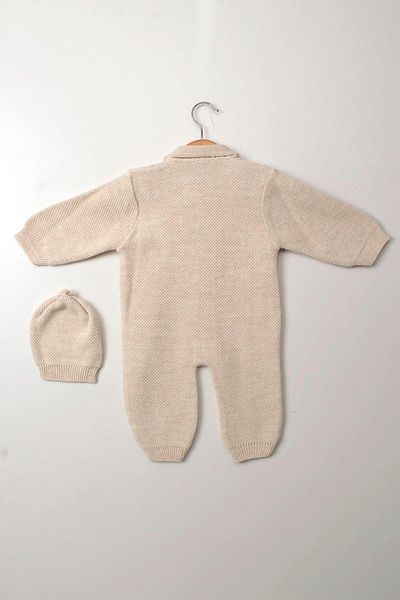 Çocuksan Baby&Kids Wear Girl Boy Unisex Baby Knitted Button Detailed Hat Knitwear Newborn Romper Set