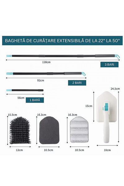 varioshop VarioShop® 3in1 Multifunctional Brush Set, Multiple Uses, Ergonomic Handle, 2x Cleaning Cloths