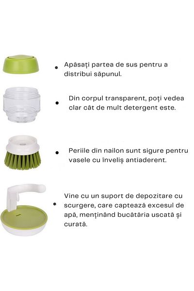 varioshop VarioShop® dishwashing brush, with detergent tank, universal, holder included, green