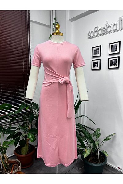soBasic Modal Fabric Dress with Side Tie