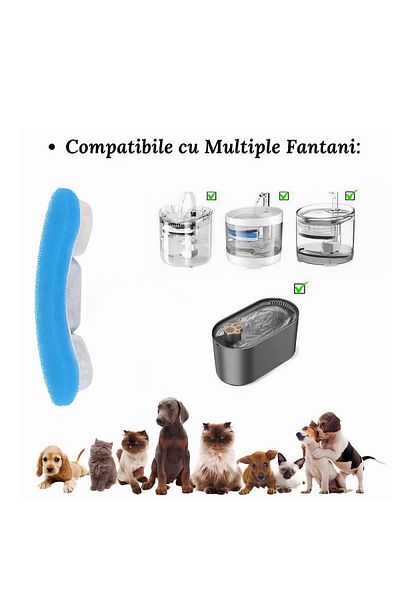 varioshop Set 6 Filtre VarioShop® pentru Dispenser De Apa Automat Destinat Animalelor de Companie, Format Din