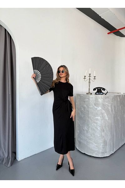 soBasic Modal Fabric Dress with Side Tie