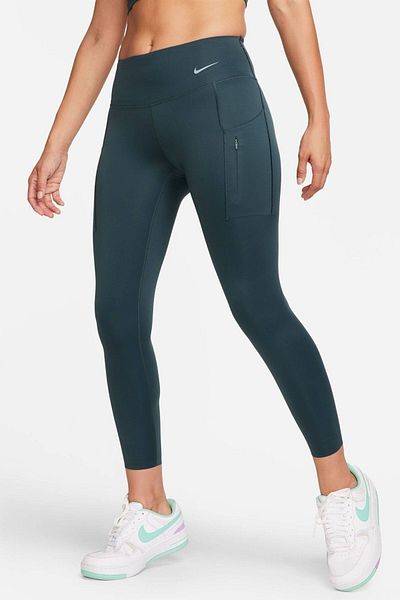 Nike Trainng Go Dri Fit Infinalock 7/8 Leggings 6 Pockets Recovery Reflective Training Tights Dark