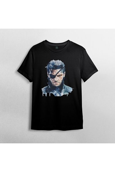 Pixxa Metal Gear Solid - Solid Snake Unisex 100% Cotton Crew Neck T-Shirt Model 3