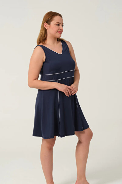 İYİBU Oversize Water Repellent 2-Piece Dress Swimsuit Set – with Straps & Tights