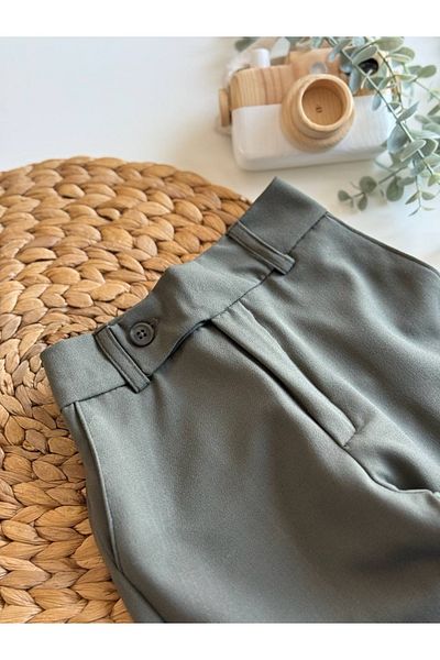 Sipsirin Children's Woven Jogger Pants with Waist Belt Detail - Cream / Khaki / Black (3-10 Years)