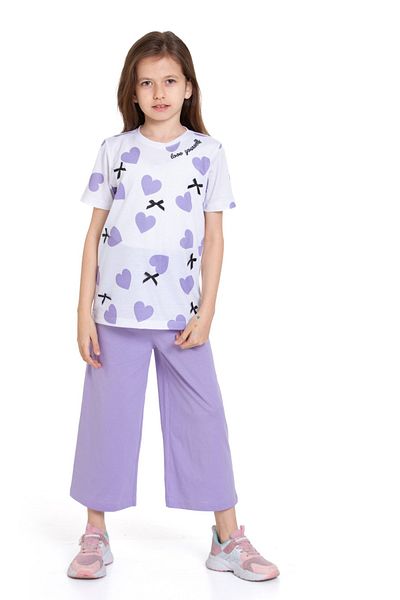 CiciTime Çocuk Modası Girl's Small Bow Summer Short Sleeve Set
