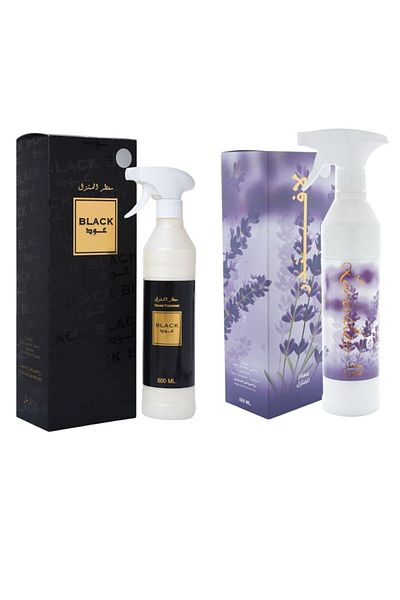 Banafa Lavender Home Fragrance with Black Oud Home Fragrance 500ml x 2