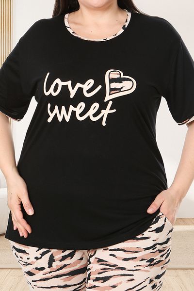 Bella Linda Large Size Viscose Bermuda Women's Pajama Set