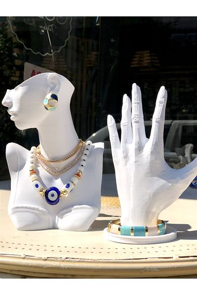 Gözde Tasarım Butik Women's Blue Color Steel Earrings
