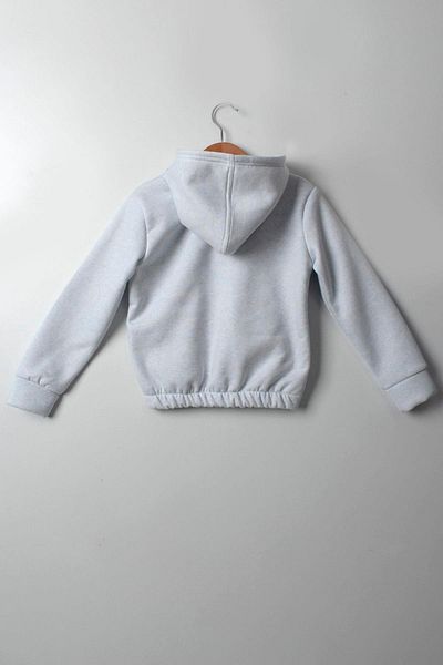 Çocuksan Baby&Kids Wear Суитшърт с качулка и принт "Щастие" за момиче 5-10 години - повдигнат и дебел - бебешкосин