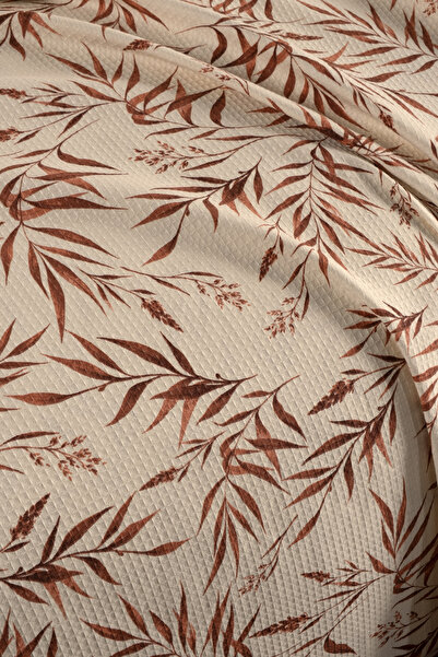 Fabric Box 100% Cotton Single Pique Set Including Verdure Cinnamon Pillow Case