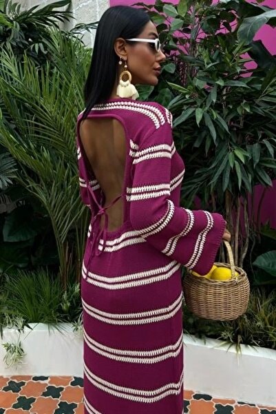 Lijuri Ισπανικό πλεκτό φόρεμα με κοντό πίσω μέρος 2848