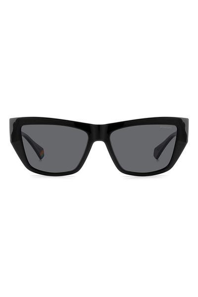 Polaroid Women's Sunglasses PLD 6210/ 807/M9, Black, Butterfly, 55 mm