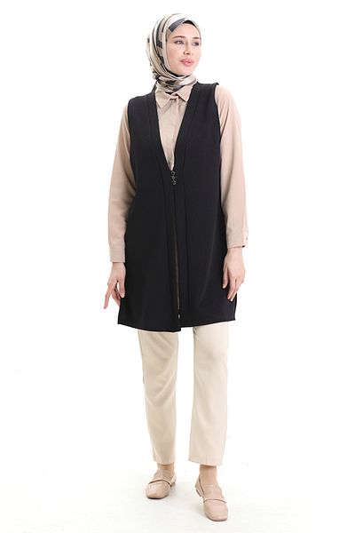 sefamerve Jacquard Buttoned Vest 994730-04 Plum