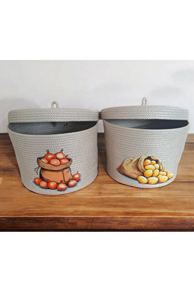 colezahome 2Lİ'PATATES SOĞAN SEPETİ DEKORATİF SEPET ORGANİZER SEPET JÜT SEPET...