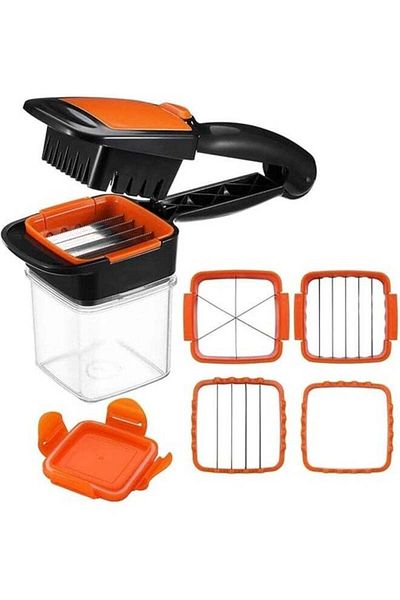 Generic Stainless Steel Multi-functional Nicer Quick 5-in-1 Dicer Fruit Vegetable Cutter Set Chopper