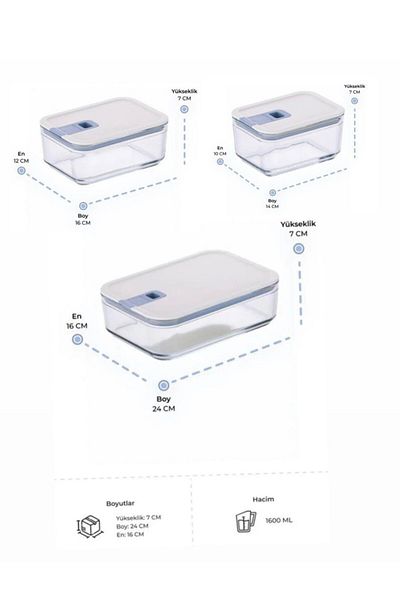 NEOFLAM Perfect Seal Rectangular Glass Storage Set 6 Pieces