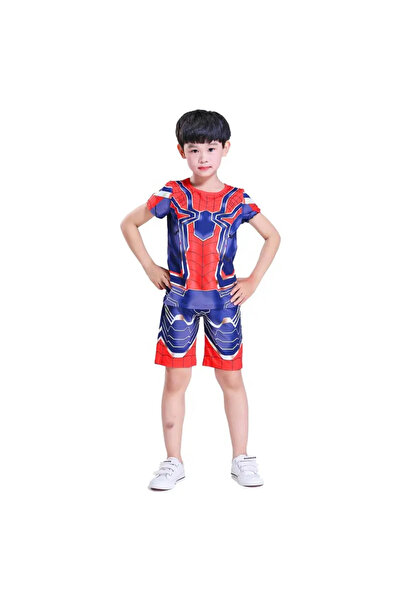 EvrikaUnity Costum Spiderman pentru Copii, Set Tricou si Pantaloni scurti, 12...