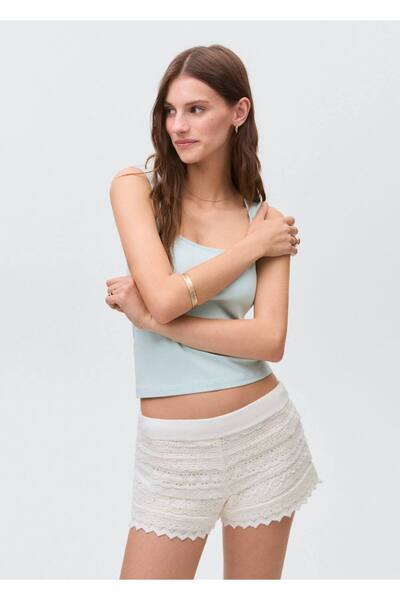 Mango Teen Kroşe volanlı şort