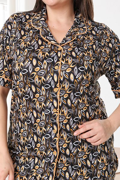 Bella Linda Buttoned Viscose Plus Size Women's Pajamas Set