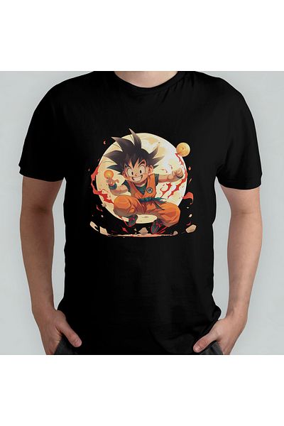 Pixxa Dragon Ball Unisex 100% Cotton Crew Neck T-Shirt Model 2