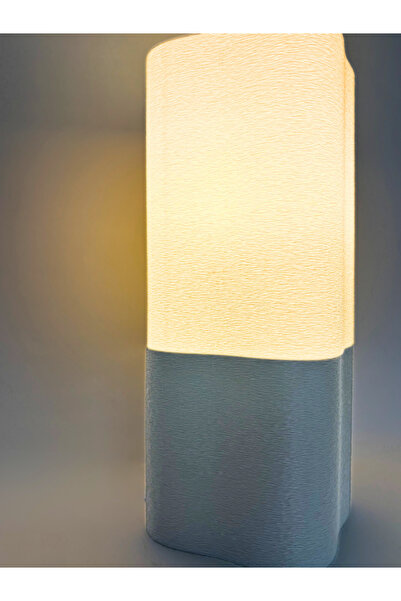 Arteneu 3D Baskı Toga Beyaz Gri Modern Dekoratif Zarif Abajur Masa ve Gece Lambası