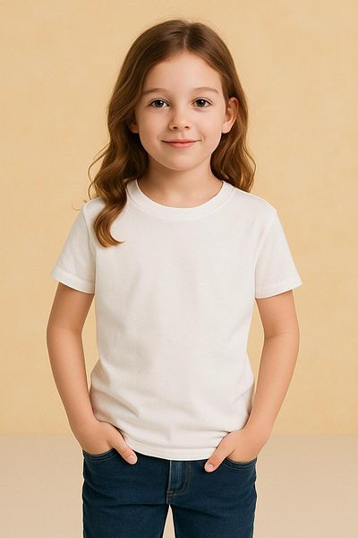 UBEYDE White Children's T-Shirt 100% Cotton Boys' T-Shirt and Girls' Summer T-Shirt