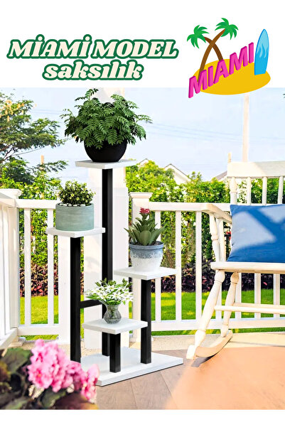 KL HOME Miami Model Çok Katlı Metal Saksı Çiçek Bitki 4 Kat Standı (1 ADET FİYATI) Salon Oturma Balkon