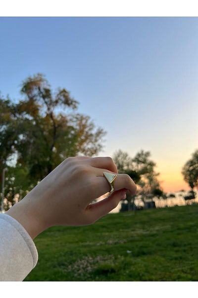 Glowy&Co. Delta Gold Color Tarnish Steel Ring
